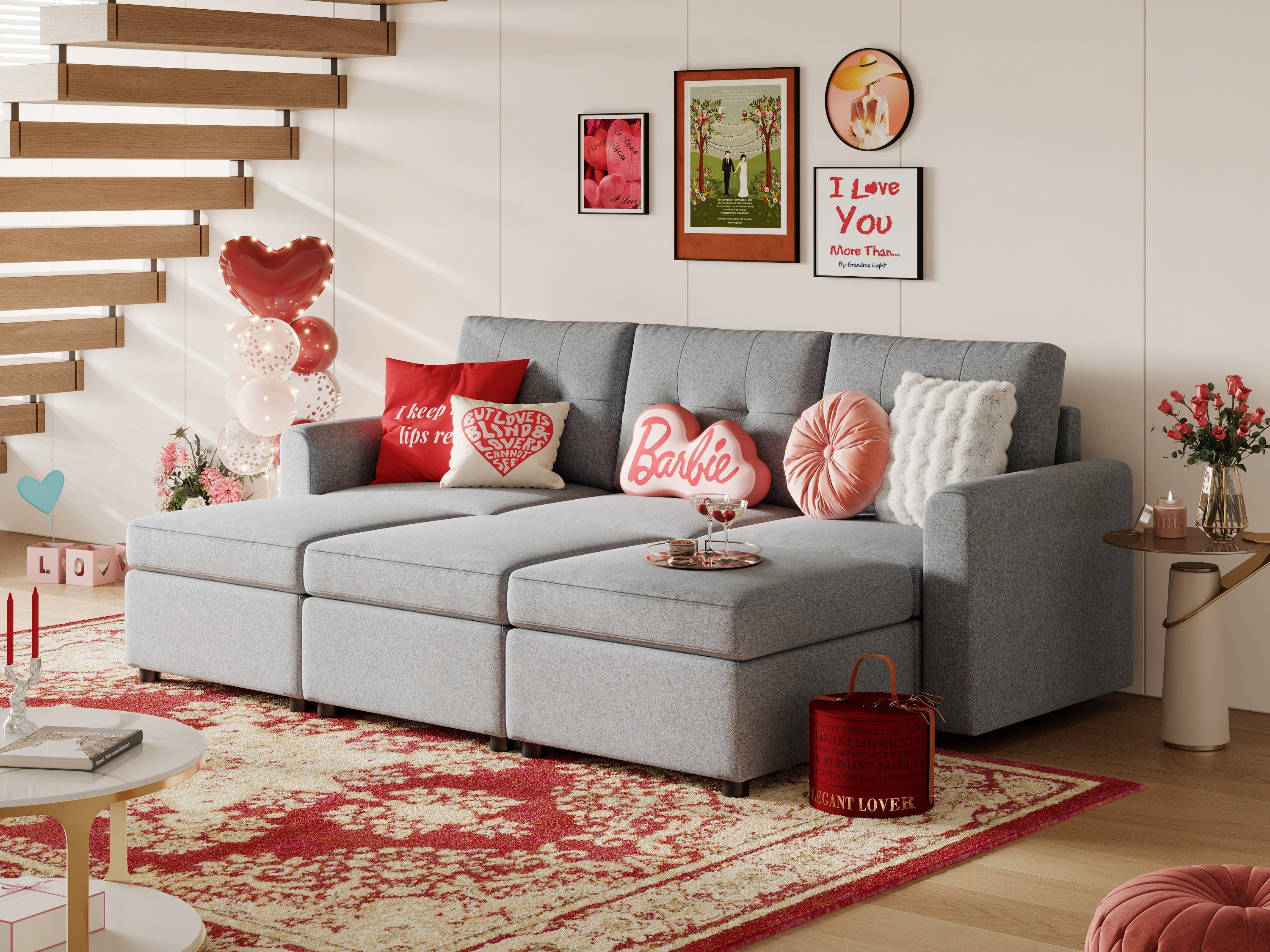 RUBIK III 3 Seats with 3 Ottomans