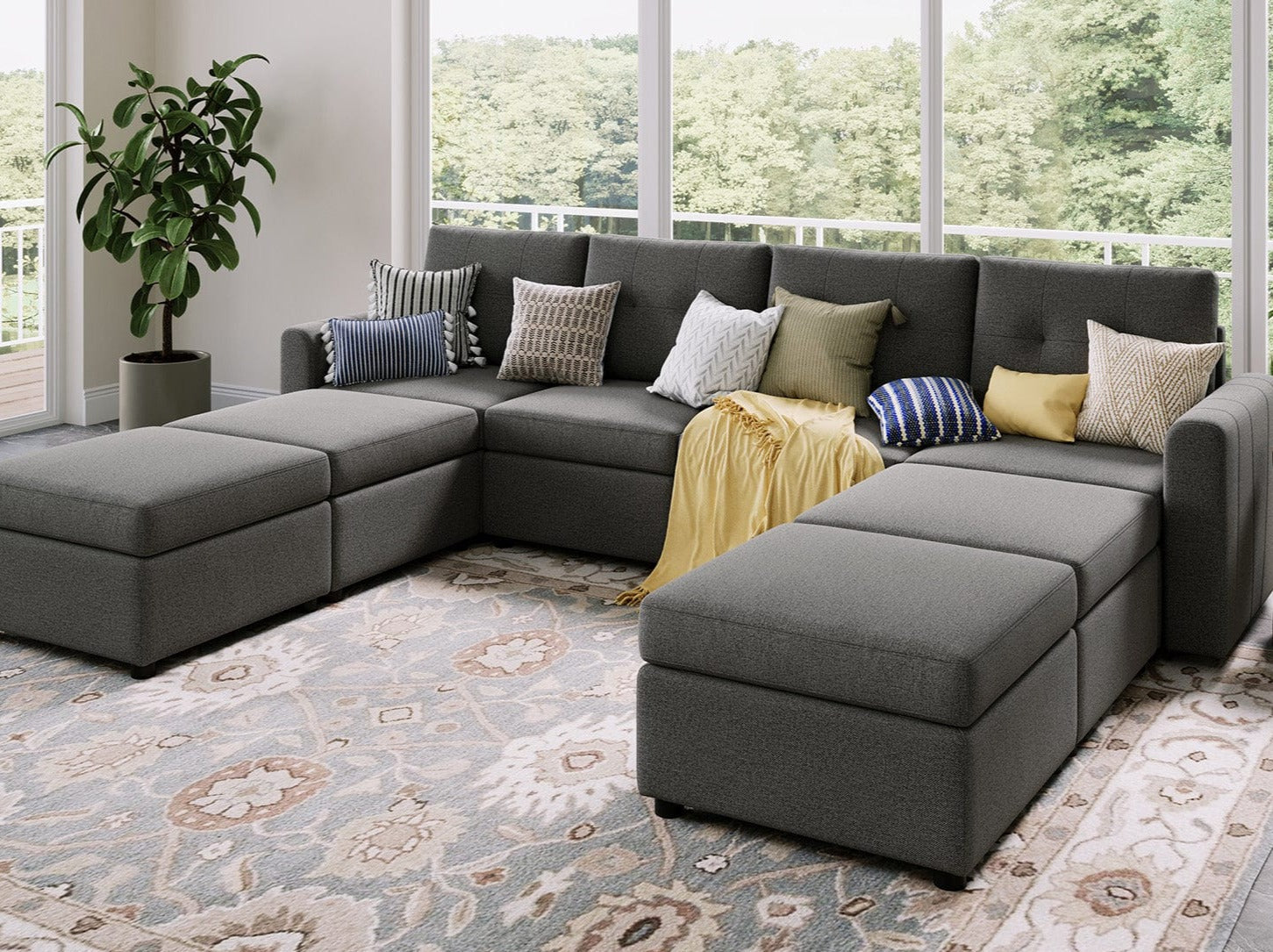 RUBIK III 4 Seats with 4 Ottomans