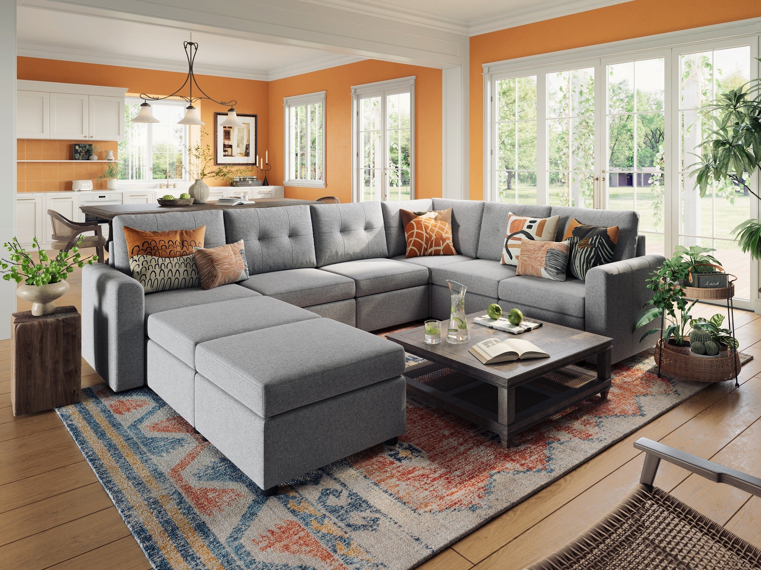 RUBIK III 5 Seats with Corner & 2 Ottomans