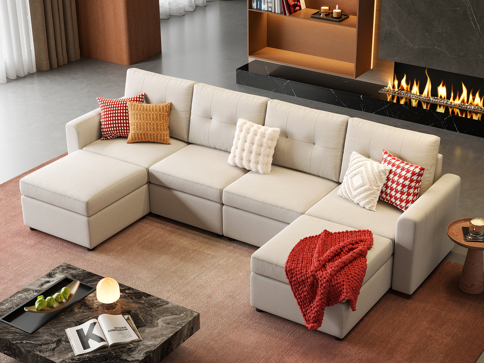 RUBIK III 4 Seats with 2 Ottomans