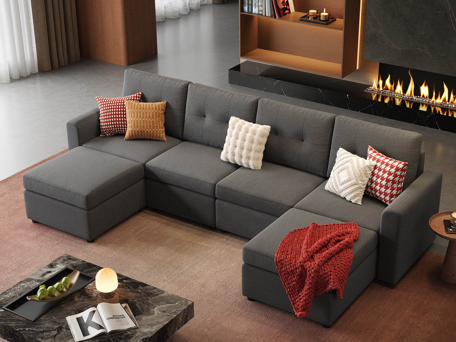 RUBIK III 4 Seats with 2 Ottomans