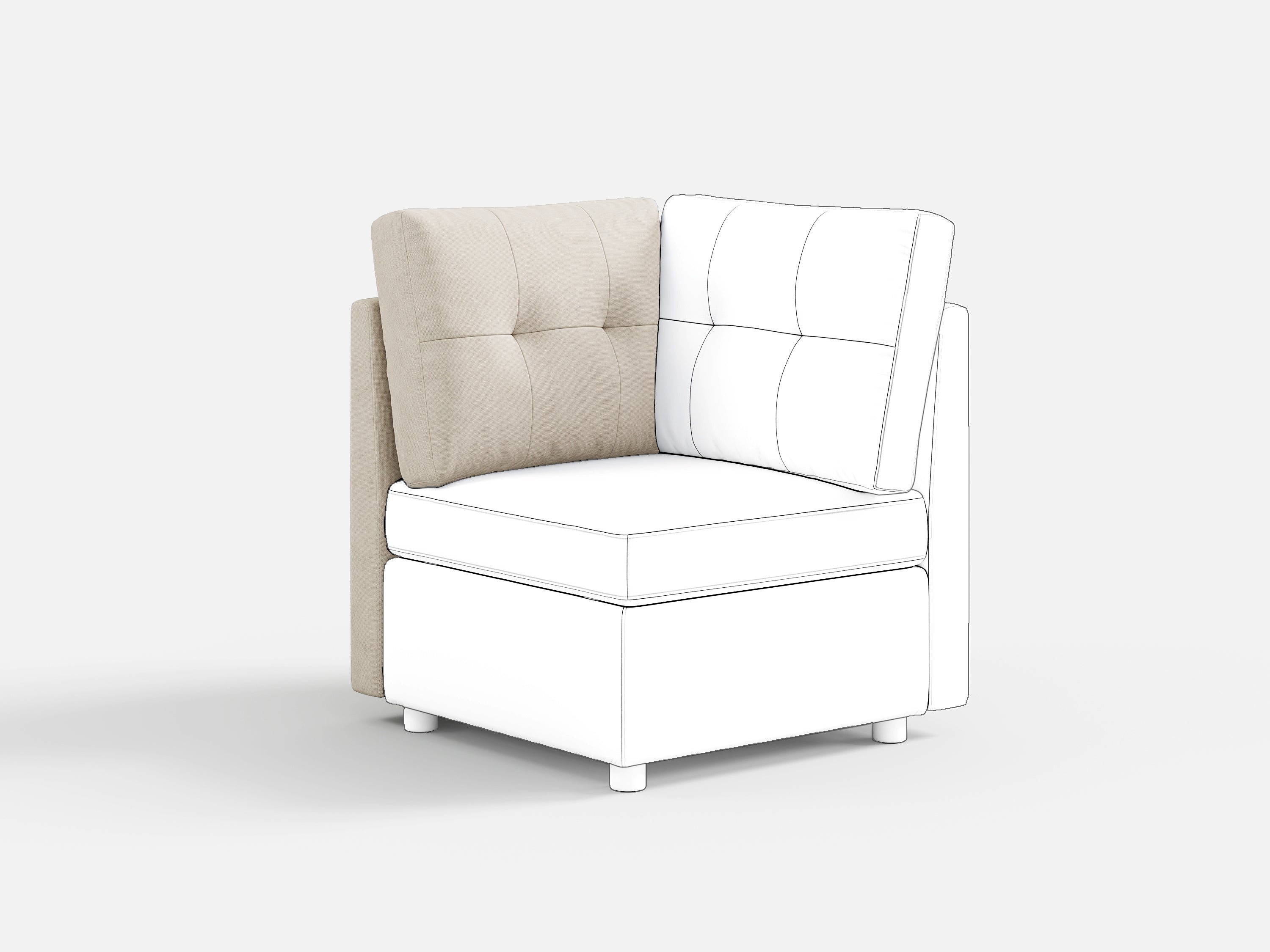 RUBIK III Armrest & Seat & Ottoman & Corner & Seat Cushion & Backrest & Back Cushion