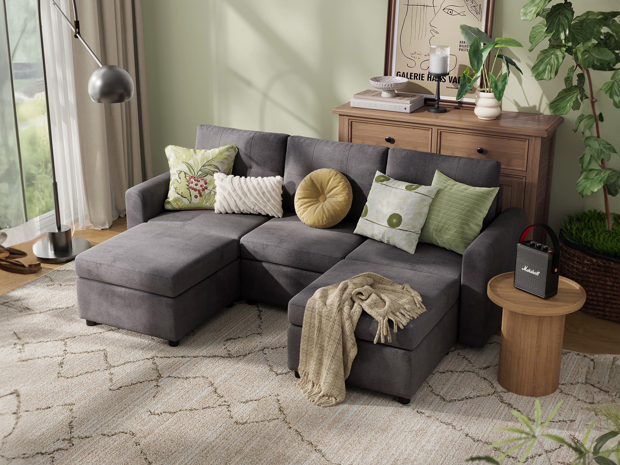 RUBIK III 3 Seats with 2 Ottomans