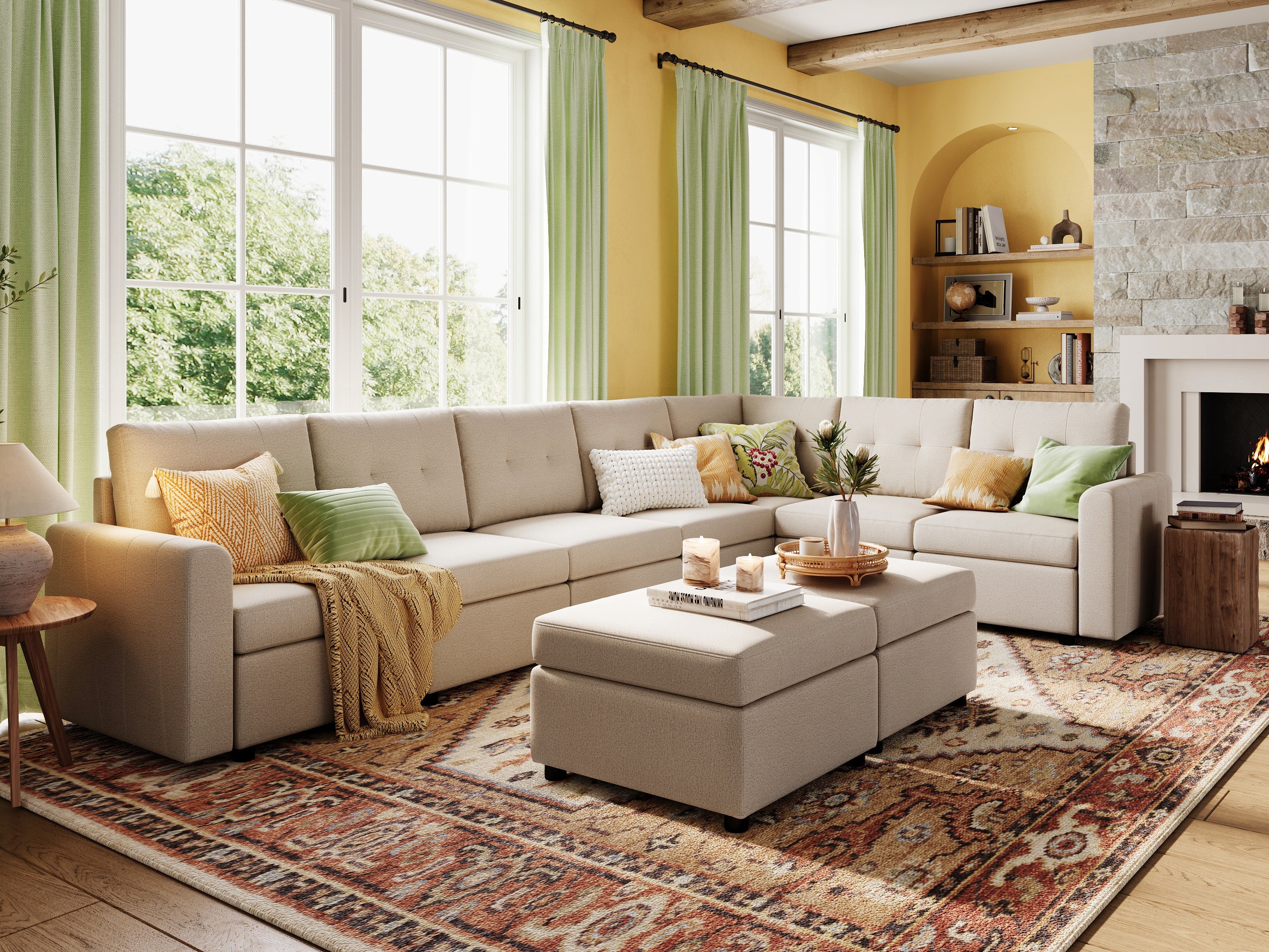 RUBIK III 6 Seats with Corner & 2 Ottomans